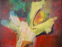 Acryl schilderij, maya wildevuur, dame, 1993 - afbeelding 4 van  9