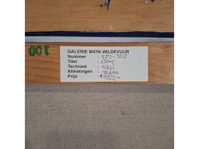 Acryl schilderij, maya wildevuur, dame, 1993 - afbeelding 9 van  9