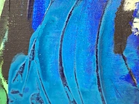Acryl schilderij, maya wildevuur, figuren, 1992 - afbeelding 4 van  9
