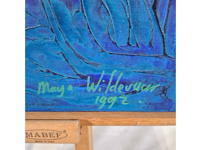Acryl schilderij, maya wildevuur, figuren, 1992 - afbeelding 6 van  9