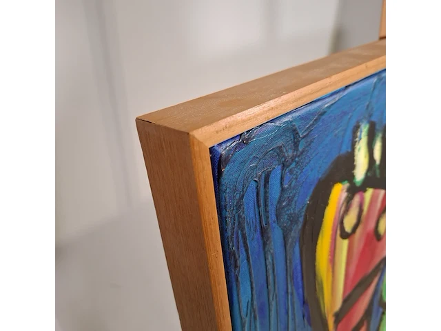 Acryl schilderij, maya wildevuur, figuren, 1992 - afbeelding 7 van  9
