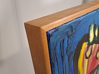 Acryl schilderij, maya wildevuur, figuren, 1992 - afbeelding 7 van  9