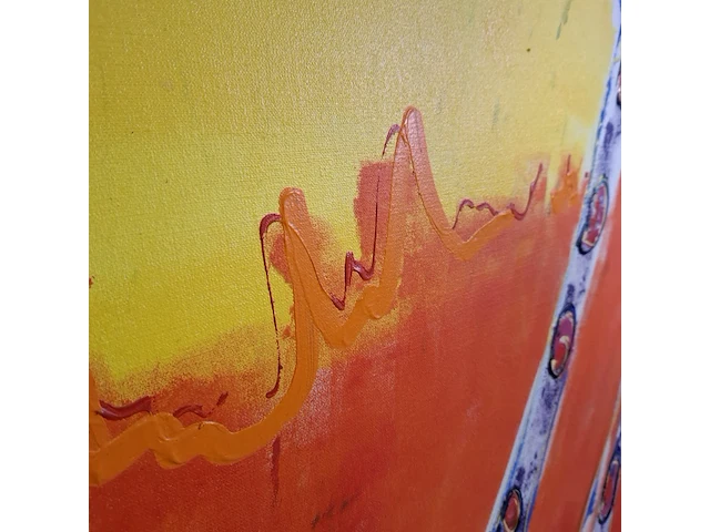 Acryl schilderij, maya wildevuur, giraffe, 1994 - afbeelding 4 van  8