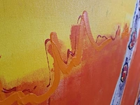 Acryl schilderij, maya wildevuur, giraffe, 1994 - afbeelding 4 van  8