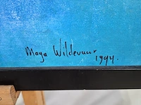 Acryl schilderij, maya wildevuur, giraffe, 1994 - afbeelding 5 van  8