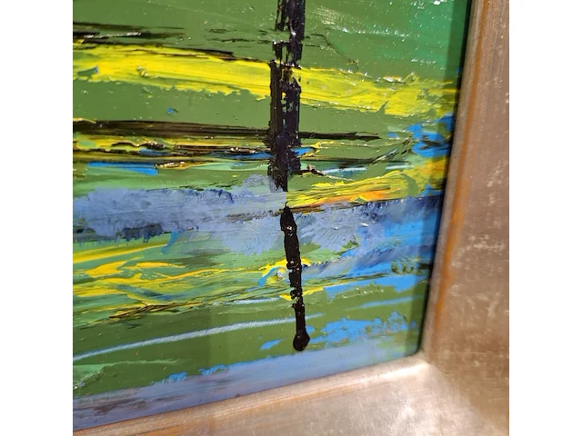 Acryl schilderij, maya wildevuur, hollands landschap, 2003 - afbeelding 2 van  8