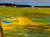 Acryl schilderij, maya wildevuur, hollands landschap, 2003 - afbeelding 3 van  8