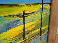 Acryl schilderij, maya wildevuur, hollands landschap, 2003 - afbeelding 5 van  8