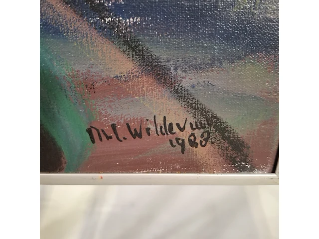 Acryl schilderij, maya wildevuur, karin, 1988 - afbeelding 5 van  8