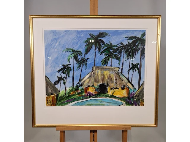 Acryl schilderij, maya wildevuur, motel vanille, 1998 - afbeelding 1 van  8