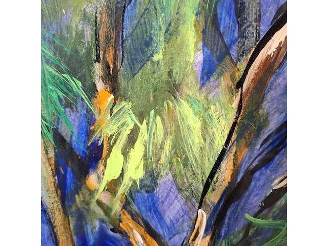Acryl schilderij, maya wildevuur, route du plateau tahiti - afbeelding 2 van  9