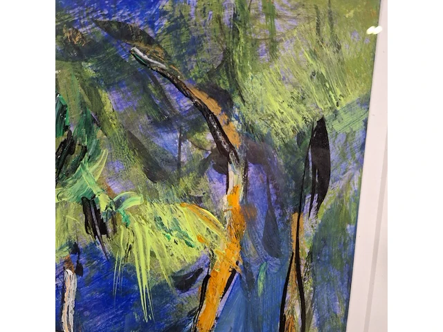Acryl schilderij, maya wildevuur, route du plateau tahiti - afbeelding 3 van  9