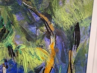 Acryl schilderij, maya wildevuur, route du plateau tahiti - afbeelding 3 van  9