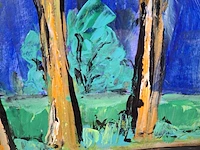 Acryl schilderij, maya wildevuur, route du plateau tahiti - afbeelding 4 van  9