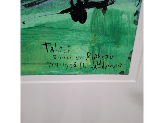 Acryl schilderij, maya wildevuur, route du plateau tahiti - afbeelding 5 van  9