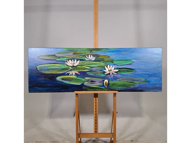 Acryl schilderij, maya wildevuur, waterlelies, 2002 - afbeelding 1 van  10