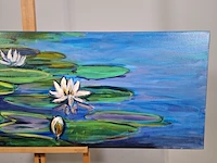 Acryl schilderij, maya wildevuur, waterlelies, 2002 - afbeelding 4 van  10