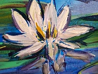Acryl schilderij, maya wildevuur, waterlelies, 2002 - afbeelding 5 van  10