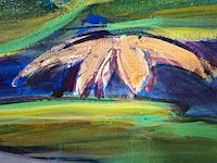 Acryl schilderij, maya wildevuur, waterlelies, 2002 - afbeelding 6 van  10