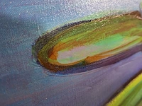 Acryl schilderij, maya wildevuur, waterlelies, 2002 - afbeelding 7 van  10