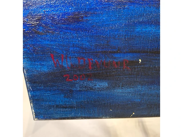 Acryl schilderij, maya wildevuur, waterlelies, 2002 - afbeelding 8 van  10
