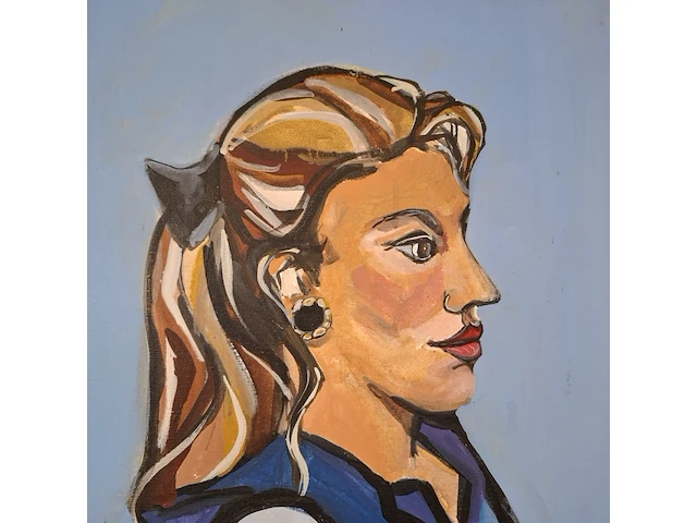 Acryl schilderij, maya wildevuur, zwangere vrouw - afbeelding 2 van  8