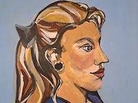 Acryl schilderij, maya wildevuur, zwangere vrouw - afbeelding 2 van  8