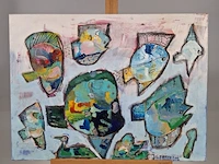 Acryl schilderij op doek, jeffrey tomasowa, zilvereendje, 2010 - afbeelding 1 van  6