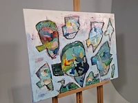 Acryl schilderij op doek, jeffrey tomasowa, zilvereendje, 2010 - afbeelding 2 van  6