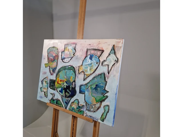Acryl schilderij op doek, jeffrey tomasowa, zilvereendje, 2010 - afbeelding 3 van  6