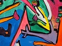 Acryl schilderij op doek maya wildevuur (1944-2023), abstract, bouwjaar 2004