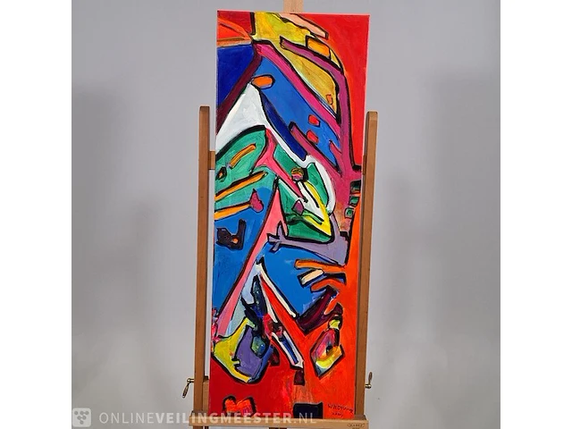 Acryl schilderij op doek maya wildevuur (1944-2023), abstract, bouwjaar 2004 - afbeelding 2 van  8