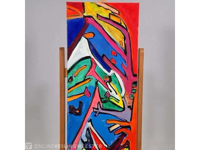 Acryl schilderij op doek maya wildevuur (1944-2023), abstract, bouwjaar 2004 - afbeelding 3 van  8