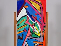 Acryl schilderij op doek maya wildevuur (1944-2023), abstract, bouwjaar 2004 - afbeelding 3 van  8