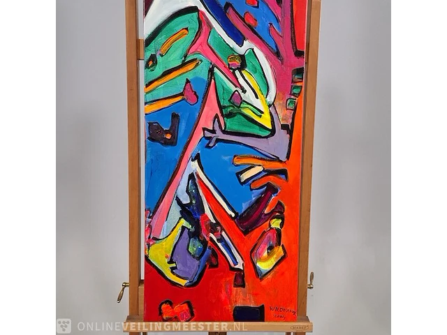 Acryl schilderij op doek maya wildevuur (1944-2023), abstract, bouwjaar 2004 - afbeelding 4 van  8