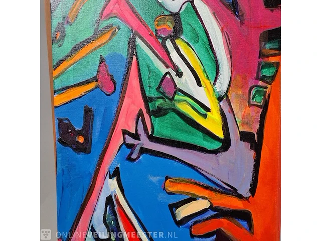 Acryl schilderij op doek maya wildevuur (1944-2023), abstract, bouwjaar 2004 - afbeelding 5 van  8