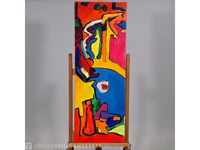 Acryl schilderij op doek maya wildevuur (1944-2023), abstract, bouwjaar 2004 - afbeelding 2 van  9