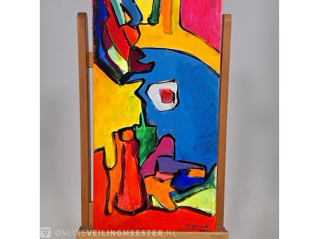 Acryl schilderij op doek maya wildevuur (1944-2023), abstract, bouwjaar 2004 - afbeelding 4 van  9