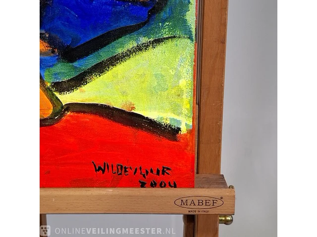 Acryl schilderij op doek maya wildevuur (1944-2023), abstract, bouwjaar 2004 - afbeelding 6 van  9