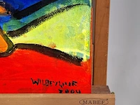 Acryl schilderij op doek maya wildevuur (1944-2023), abstract, bouwjaar 2004 - afbeelding 6 van  9