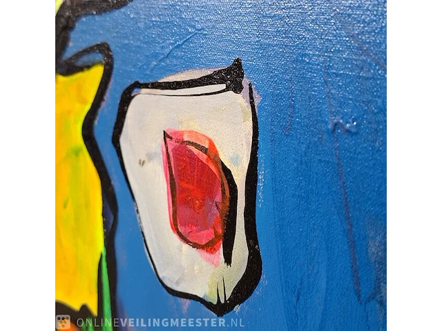 Acryl schilderij op doek maya wildevuur (1944-2023), abstract, bouwjaar 2004 - afbeelding 7 van  9