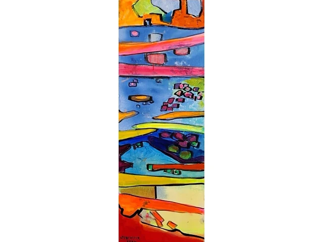 Acryl schilderij op doek maya wildevuur (1944-2023), abstract, bouwjaar 2004 - afbeelding 1 van  8