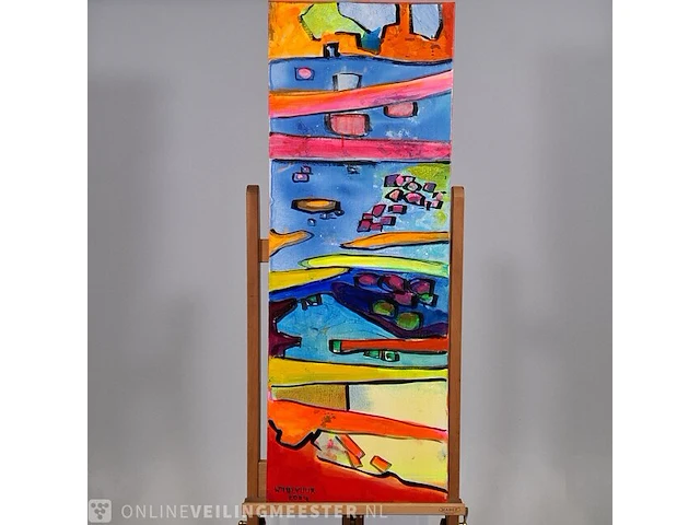 Acryl schilderij op doek maya wildevuur (1944-2023), abstract, bouwjaar 2004 - afbeelding 2 van  8
