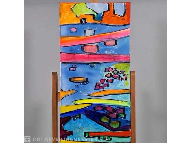 Acryl schilderij op doek maya wildevuur (1944-2023), abstract, bouwjaar 2004 - afbeelding 3 van  8