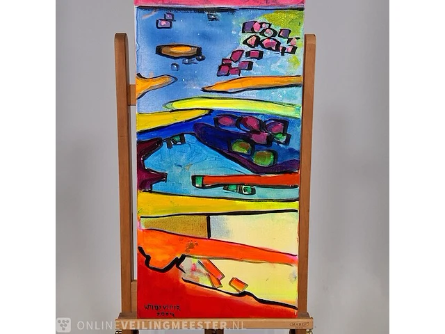 Acryl schilderij op doek maya wildevuur (1944-2023), abstract, bouwjaar 2004 - afbeelding 4 van  8