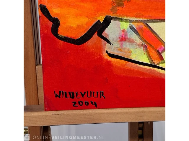 Acryl schilderij op doek maya wildevuur (1944-2023), abstract, bouwjaar 2004 - afbeelding 6 van  8