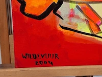 Acryl schilderij op doek maya wildevuur (1944-2023), abstract, bouwjaar 2004 - afbeelding 6 van  8