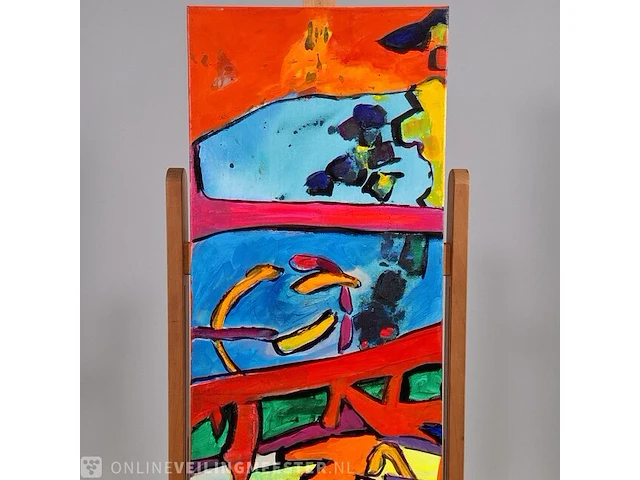 Acryl schilderij op doek maya wildevuur (1944-2023), abstract ii, bouwjaar 2004 - afbeelding 3 van  9