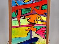 Acryl schilderij op doek maya wildevuur (1944-2023), abstract ii, bouwjaar 2004 - afbeelding 4 van  9