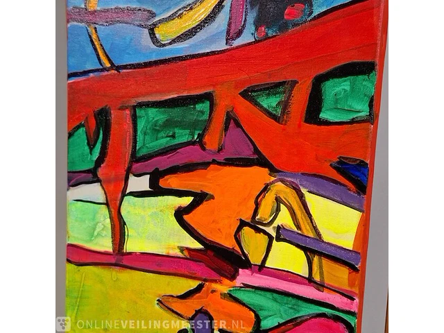 Acryl schilderij op doek maya wildevuur (1944-2023), abstract ii, bouwjaar 2004 - afbeelding 5 van  9